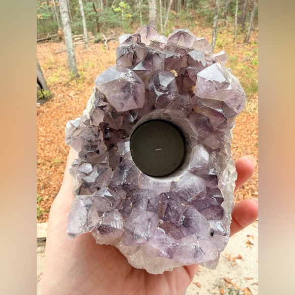 Raw Natural Amethyst Candle Holder / Sphere HolderBrazilLarge Raw Chunk